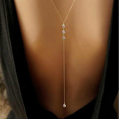 Alloy body chain Back chain, simulated diamond-encrusted leaking back (Minimum purchase of 2 pcs)
