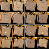 Wholesale Jewelry Elegant Streetwear Round Moon Heart Shape Titanium Steel Plating Pendant Necklace