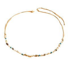 Cadena para el cuerpo con concha, mariposa, perla, hoja, caracola pequeña, estrella de mar, flecos, cadena para la cintura, 2 unidades