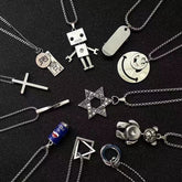 Titanium steel necklace men's collarbone chain Cuban pendant neck chain