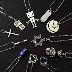 Collar de acero de titanio para hombre, cadena de clavícula, colgante cubano, cadena para el cuello