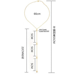 Simple water drop back chain necklace body chain female long necklace