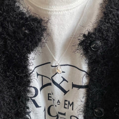 Collar de plata de ley 925 con perla y guisante