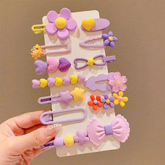 Horquilla de flores para niña, horquilla con clip BB, flequillo roto de dibujos animados para niña, tocado de niña