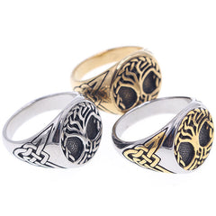 Men's Punk Titanium Steel Ring, Stainless Steel Ring