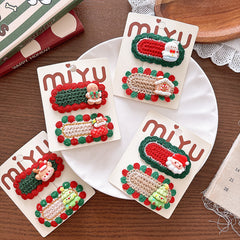 Yarn knitting Christmas children's hairpin (Minimum purchase 2 pcs)