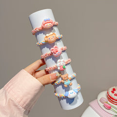 Cute cartoon headband rubber band women's hair rope high elasticity durable high ponytail hair band leather case children's headgear
