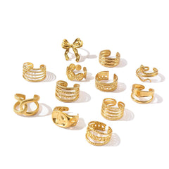 Wholesale Jewelry Retro Devil's Eye Star Heart Shape 304 Stainless Steel Open Rings