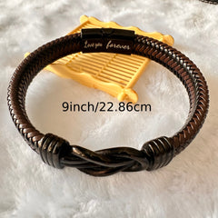 Pulsera de acero inoxidable Pulsera de cuero Pulsera magnética para hombre