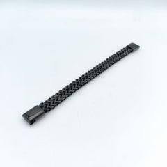 Pulsera de acero inoxidable con doble cadena de titanio para hombre