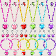 Anillo infantil de la princesa Elsa de Frozen, collar infantil, pendientes infantiles, conjunto de cuatro piezas, joyería infantil Spot