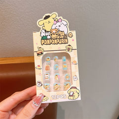 Juego de pegatinas para uñas infantiles, pegatinas de princesa, acabado extraíble, pieza falsa dura, arte de uñas para niña, bonito regalo de dibujos animados para mujer