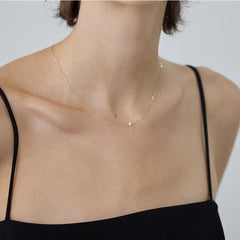 Natural freshwater pearl necklace handmade fine collarbone chain