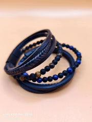 Cowhide hand rope men's hand-woven punk leather bracelet