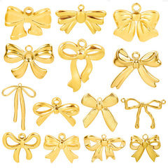 1 Piece 28*20mm 28*42mm 33*29mm 304 Stainless Steel 18K Gold Plated Bow Knot Polished Pendant