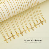 Zircon Cross Titanium Steel Necklace Stainless Steel Clavicle Chain