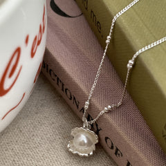 S925 Sterling Silver Shell Pearl Necklace Women
