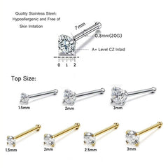 Stainless steel nose stud colored lip stud with zircon puncture jewelry