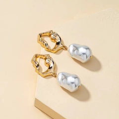 Pendientes de perlas barrocas naturales para mujer