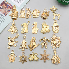 21 Models Per Model 1, 21/Pack 12 * 23mm 17*14mm 8*19mm Zinc alloy Christmas Tree Santa Claus Snowflake Pendant Jewelry Accessories