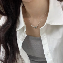 Irregular Pearl Love Necklace Female Collarbone Chain