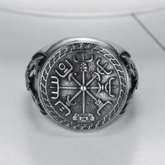Stainless Steel Totem Ring, Double Axe Men's Titanium Steel Ring