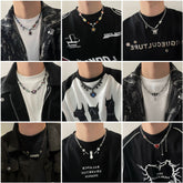 Cross Titanium Steel Necklace Men's Hip Hop Punk Cuban Chain