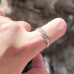 Anillo de hip hop con diseño de rayo para hombre con apertura ajustable