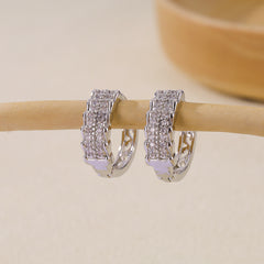 1 Pair Basic Simple Style Geometric Inlay Copper Zircon Earrings