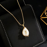 Baroque freshwater pearl necklace rose embellished brass silk necklace women