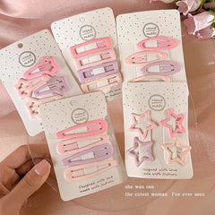 Pink hairpin women's forehead side bangs clip cute hairpin children broken hair bb clip sweet headdress
