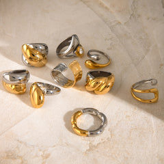 Wholesale Jewelry Glam Simple Style Classic Style Geometric 304 Stainless Steel Plating Open Rings