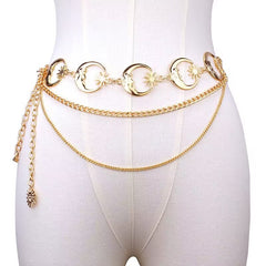 Women's Sunflower Waist Chain, Metal Crescent Body Chain Adjustable Belt(Minimum purchase of 2 pieces)