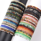4mm natural stone bead bracelet men's elastic rope bracelet