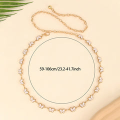 Cadena de cintura de mariposa de metal retro, cadena de cintura con hebilla de metal, cadena corporal (compra mínima de 2 piezas)