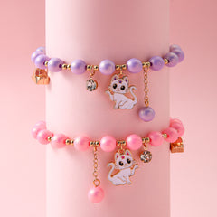 Children's bracelets, jewelry setscat bracelets, pink beads