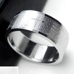8mm Matte Stainless Steel Men's Ring, Personalized Letter Ring