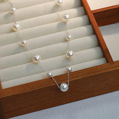 Titanium steel Gypsy pearl necklace sweater chain long beaded neck chain