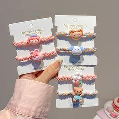 Cute cartoon headband rubber band women's hair rope high elasticity durable high ponytail hair band leather case children's headgear