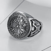Stainless Steel Totem Ring, Double Axe Men's Titanium Steel Ring