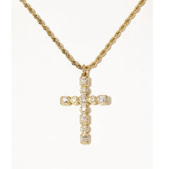 Metal Diamond Cross Necklace
