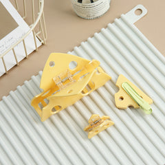 Pinza para el pelo con forma de queso, creativa, con forma de disco, con forma de tiburón, para niña, con forma de garra para el pelo, en forma de triángulo, para el pelo, accesorios para el cabello