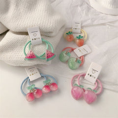 Children's carrot headband cute fruit headgear baby tied hair rubber band cherry hair rope hair band