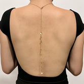 Butterfly water drop back chain, metal rose pearl necklace women's beach body chain