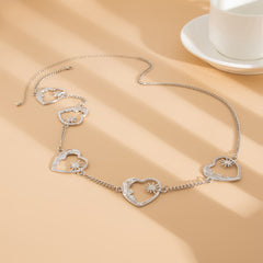 Heart shape extra-dense chain waist chain, retro single-circle crescent alloy body chain