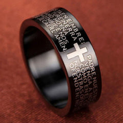 8mm Matte Stainless Steel Men's Ring, Personalized Letter Ring