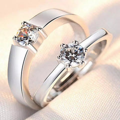 Couple ring men's and Women's Open ring simulation Diamond jewelry