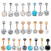 Stainless Steel Body Piercing Jewelry Zircon Belly Nails Navel Ring