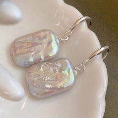 Pendientes de perlas barrocas, pendientes de forma especial, pendientes de plata S925