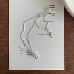 925 Sterling Silver Necklace Pearl Pea Necklace